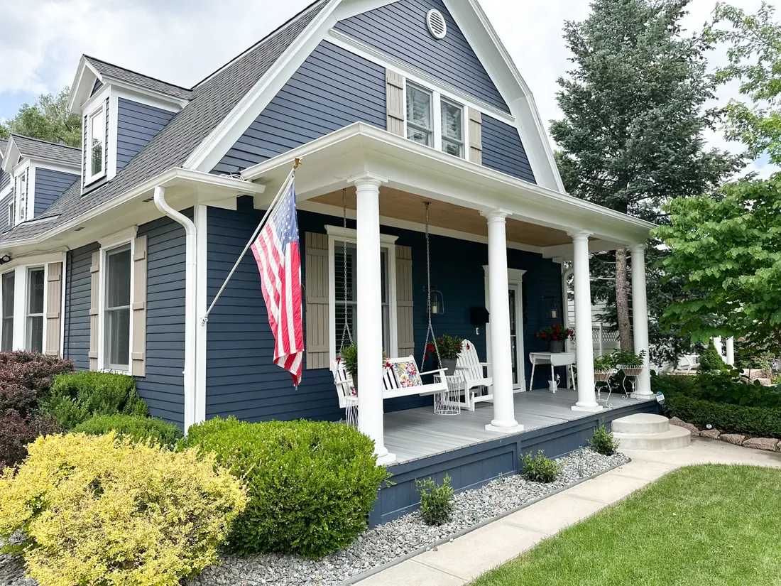 House with beautifully detailed siding